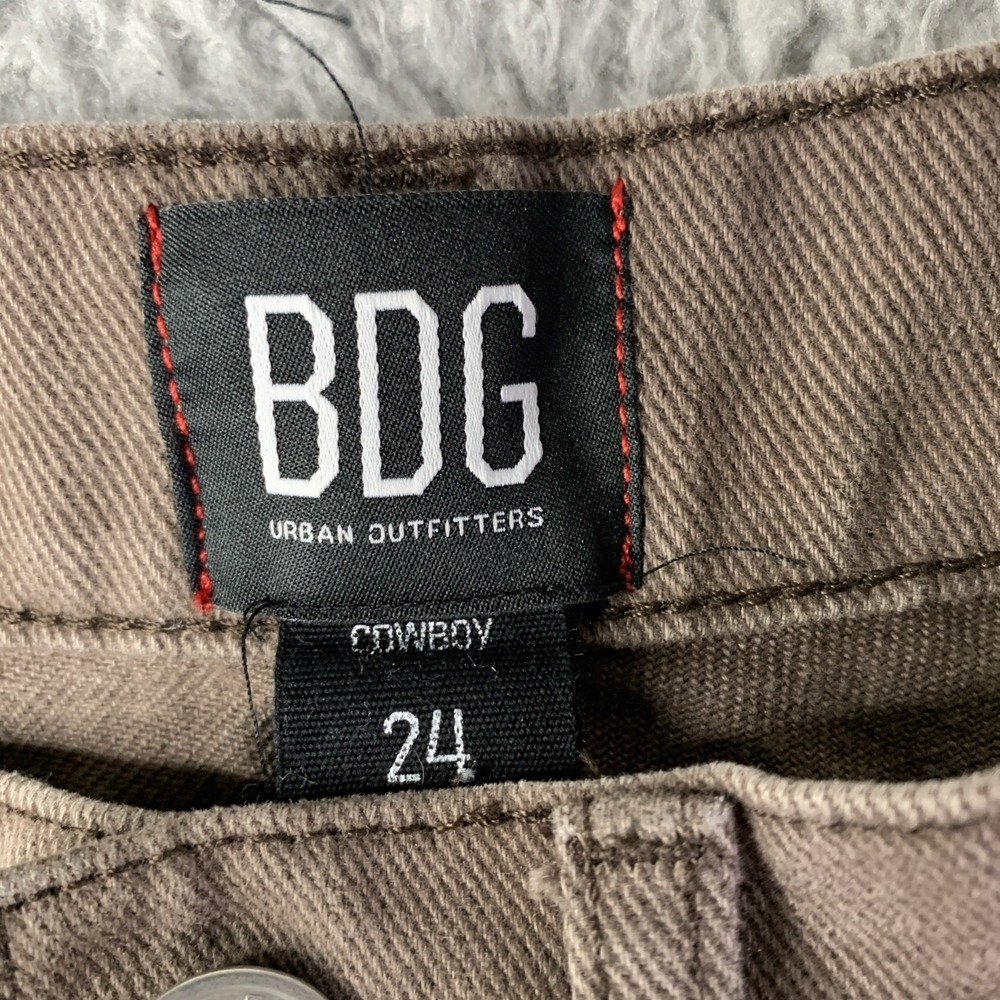 BDG Urban Outfitters COWBOY Brown Color Block Hi Rise Straight Leg Jeans 24 - Picture 2 of 14